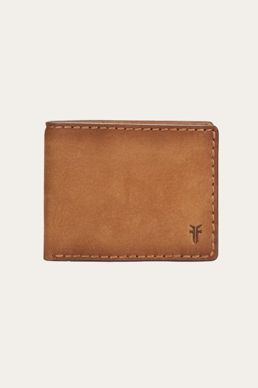 Frye Great Value | Logan Nubuck Cognac Money Clip Card Case
