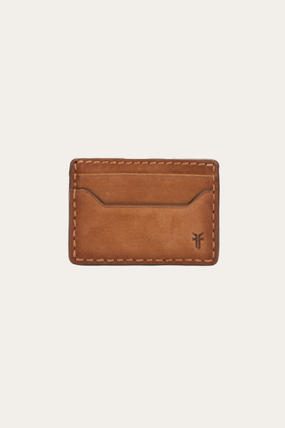 Frye Great Value | Logan Nubuck Cognac Money Clip Card Case