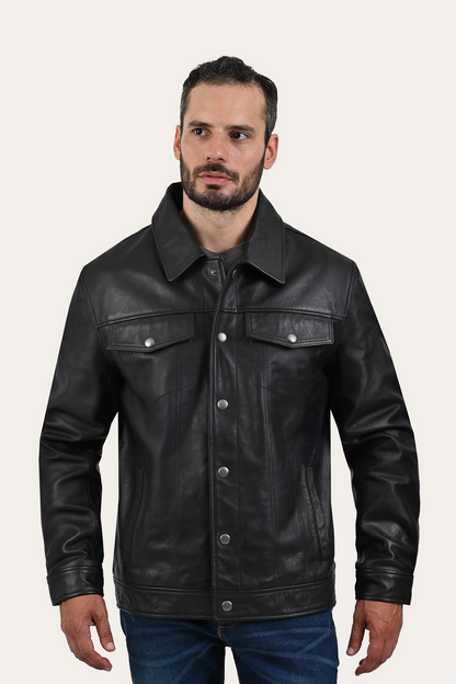 Frye Special Offer | Black Baxter Trucker Jacket