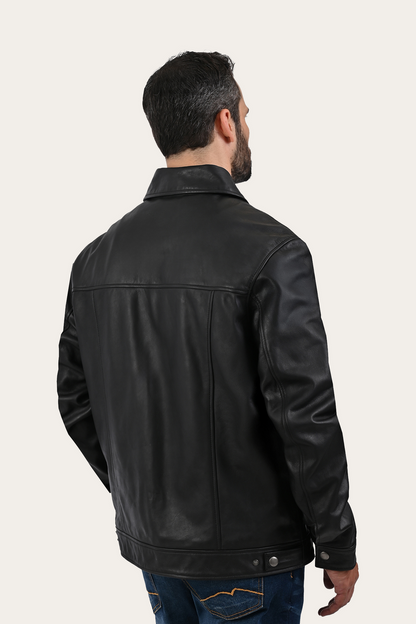 Frye Special Offer | Black Baxter Trucker Jacket