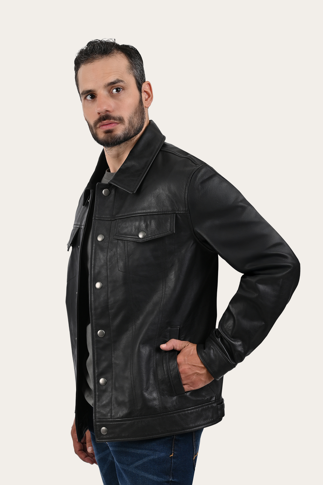 Frye Special Offer | Black Baxter Trucker Jacket