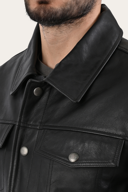 Frye Special Offer | Black Baxter Trucker Jacket