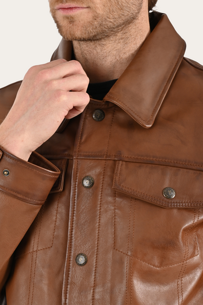 Frye Quality | Brown Baxter Trucker Jacket