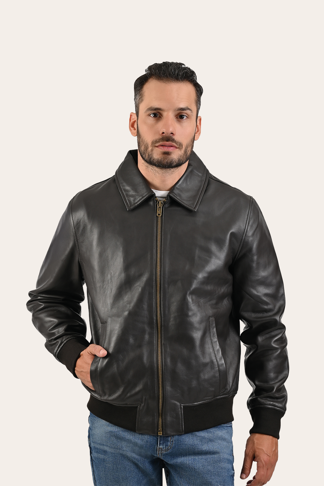 Frye Trending | Men’s Dark Brown Dusty Trucker Leather Jacket