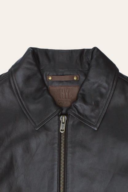 Frye Trending | Men’s Dark Brown Dusty Trucker Leather Jacket