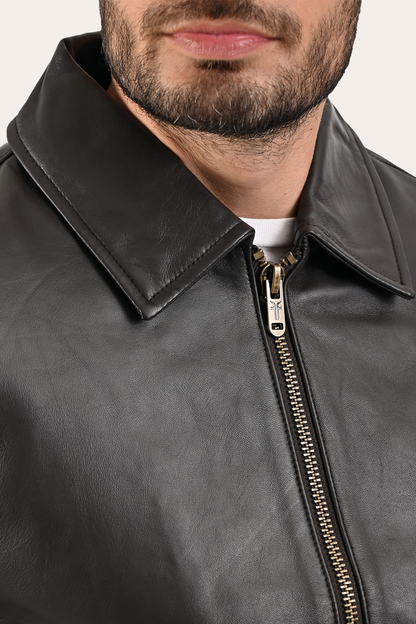 Frye Trending | Men’s Dark Brown Dusty Trucker Leather Jacket
