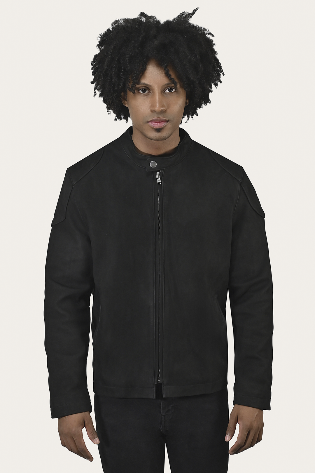 Frye Latest | Men’s Black Gannon Lamb Leather Racer Jacket