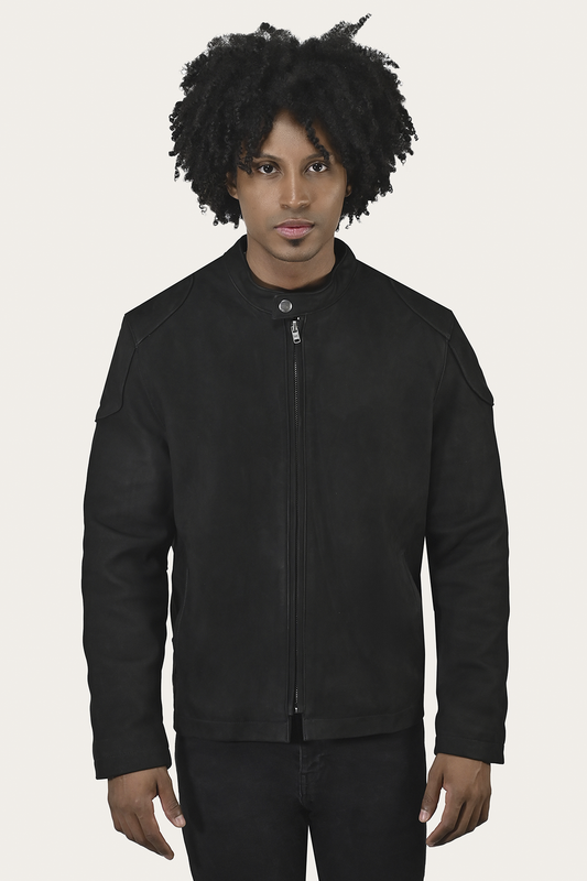 Frye Latest | Men’s Black Gannon Lamb Leather Racer Jacket
