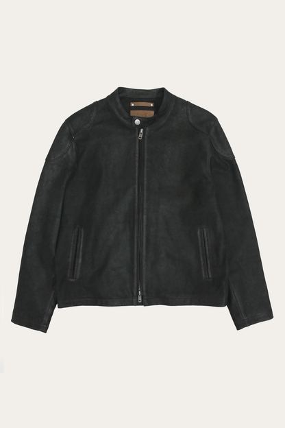 Frye Latest | Men’s Black Gannon Lamb Leather Racer Jacket