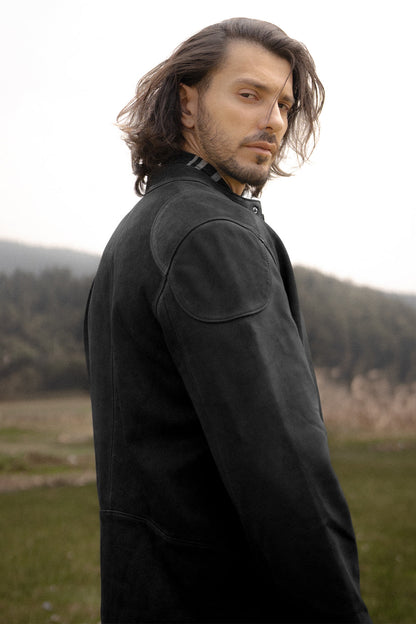 Frye Latest | Men’s Black Gannon Lamb Leather Racer Jacket