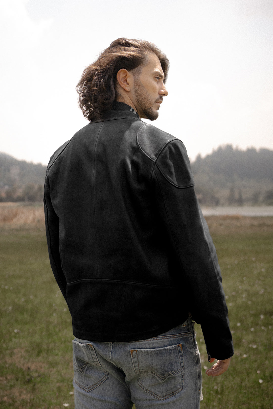 Frye Latest | Men’s Black Gannon Lamb Leather Racer Jacket