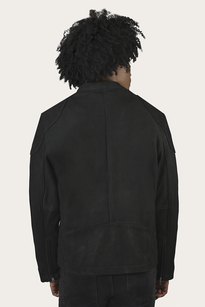 Frye Latest | Men’s Black Gannon Lamb Leather Racer Jacket