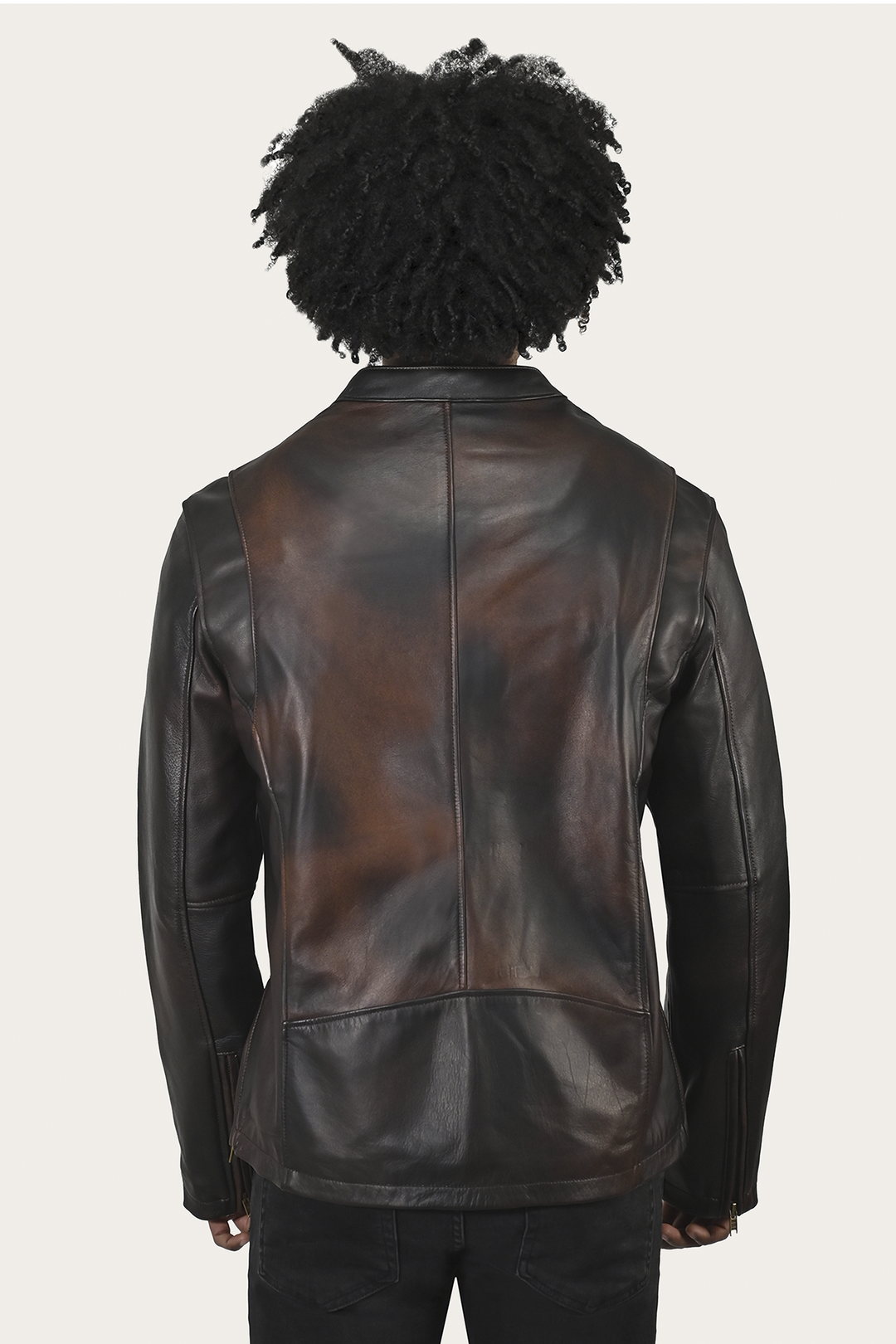 Frye New | Men’s Cognac Black Huck Cowhide Racer Leather Jacket