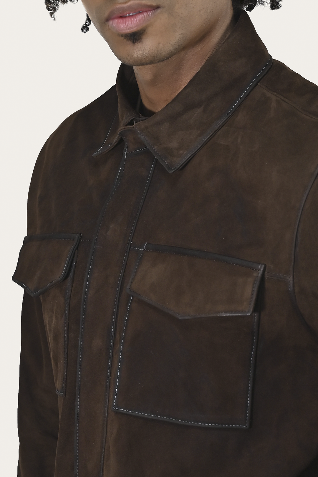 Frye Premium | Men’s Dark Brown Brock Classic Suede Shacket