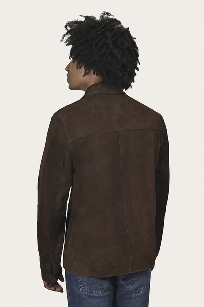 Frye Premium | Men’s Dark Brown Brock Classic Suede Shacket
