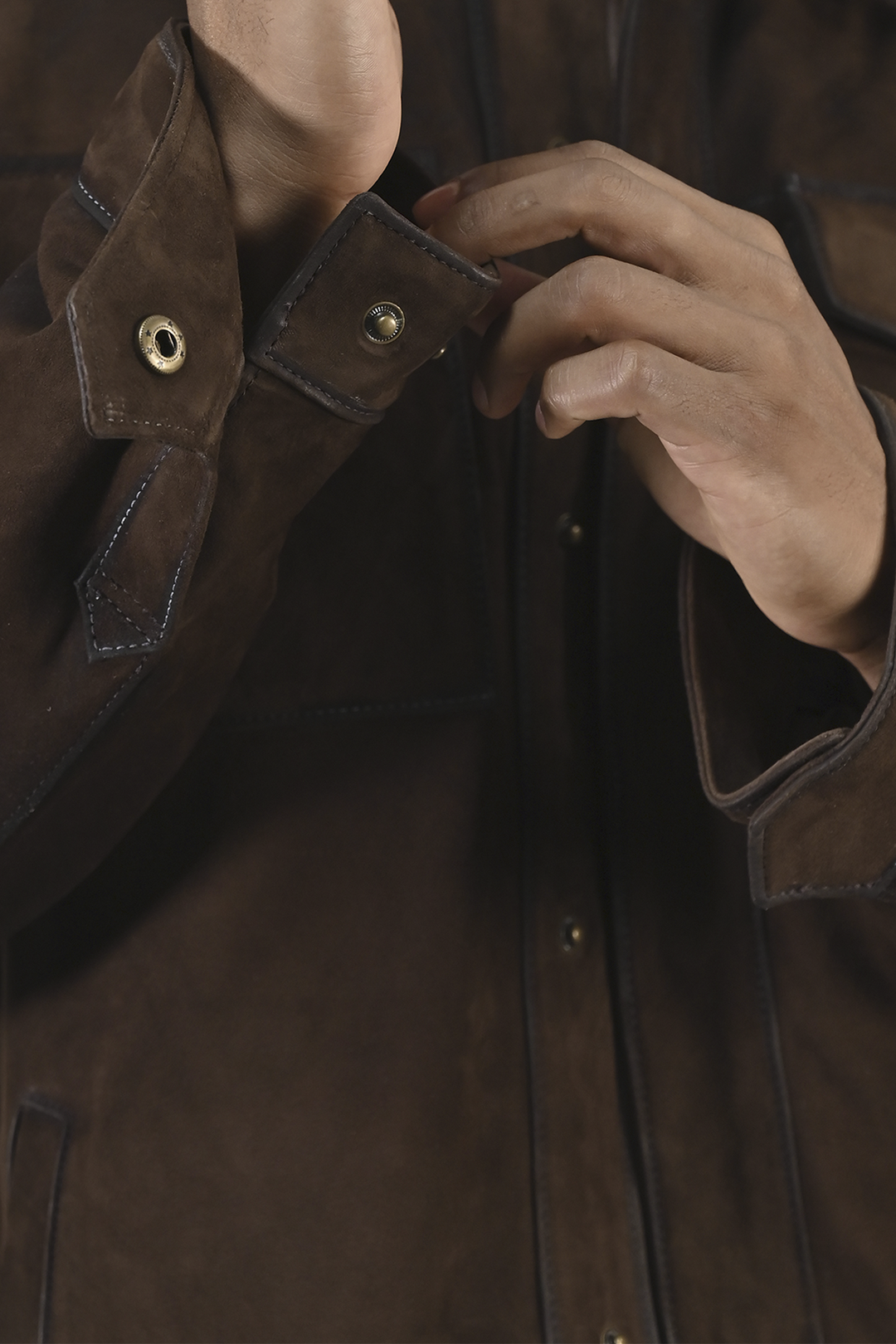Frye Premium | Men’s Dark Brown Brock Classic Suede Shacket