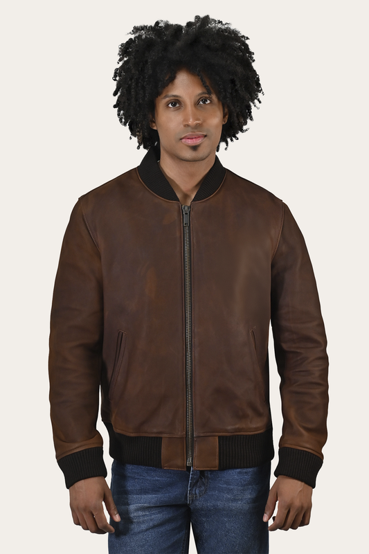 Frye Best Price | Men’s Cognac Clay Leather Bomber Jacket