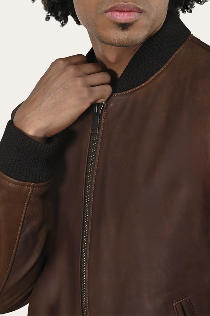 Frye Best Price | Men’s Cognac Clay Leather Bomber Jacket