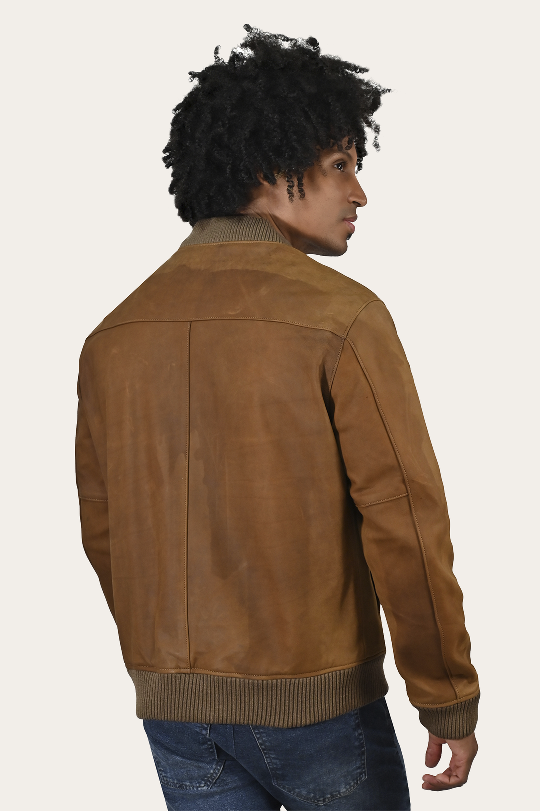 Frye Quality | Men’s Burnt Copper Clay Leather Bomber Jacket