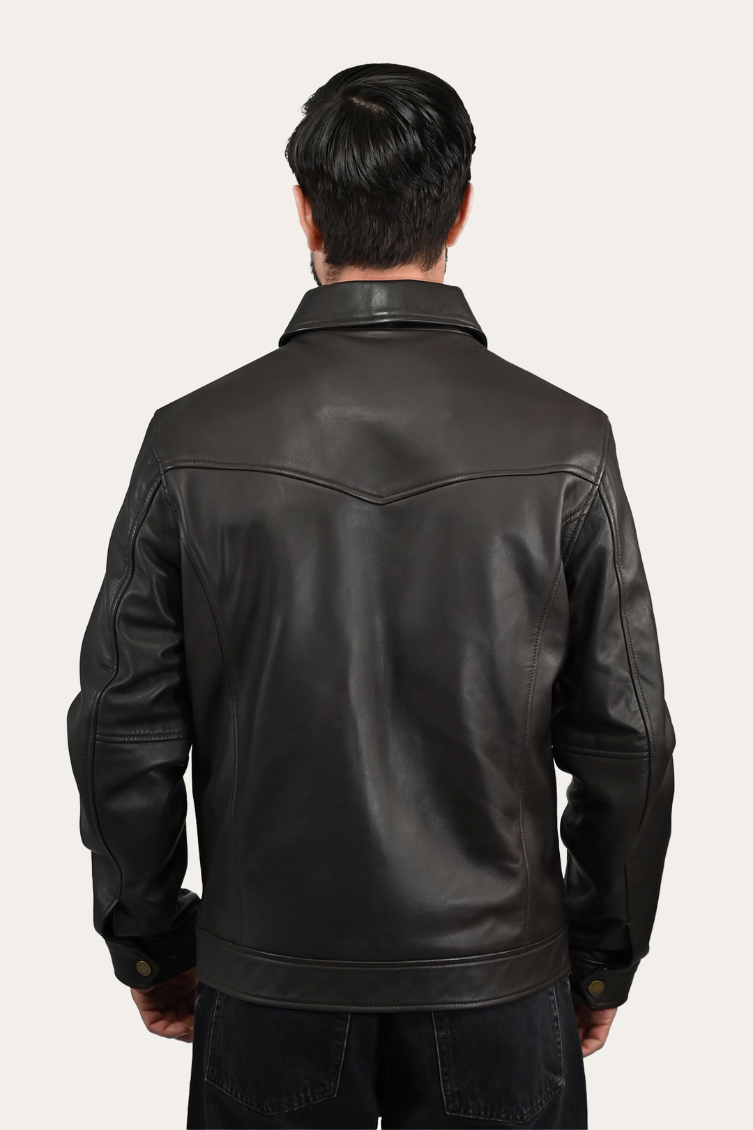 Frye Special Offer | Men’s Dark Brown Durango Trucker Leather Jacket