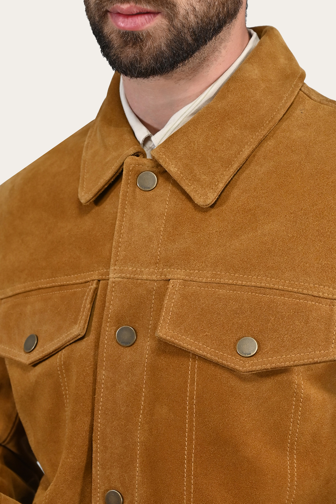 Frye New | Men’s Tan Trailblazer Trucker Suede Jacket