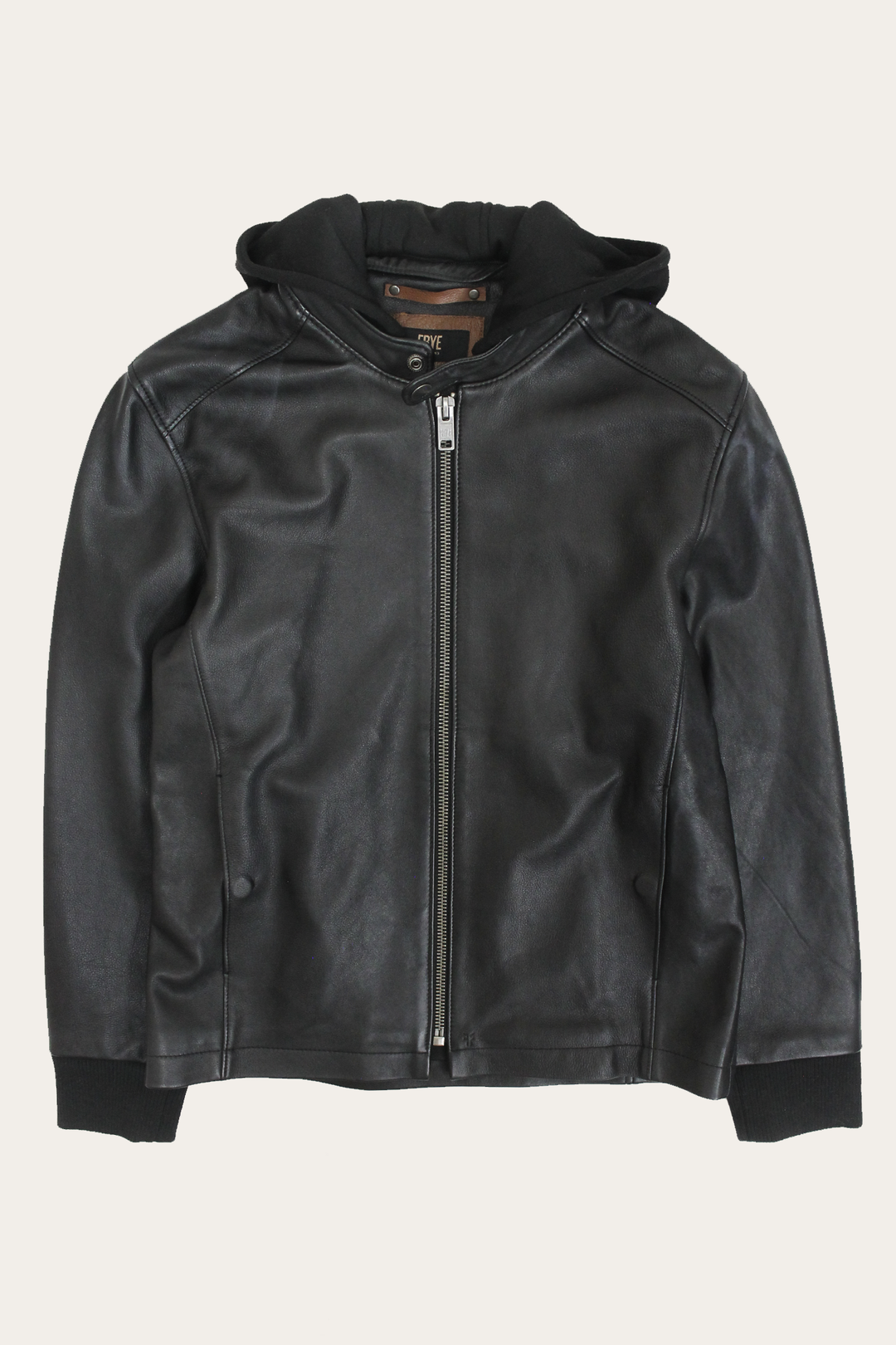 Frye Sale | Men’s Black Saddle Racer Leather Hooded Jacket
