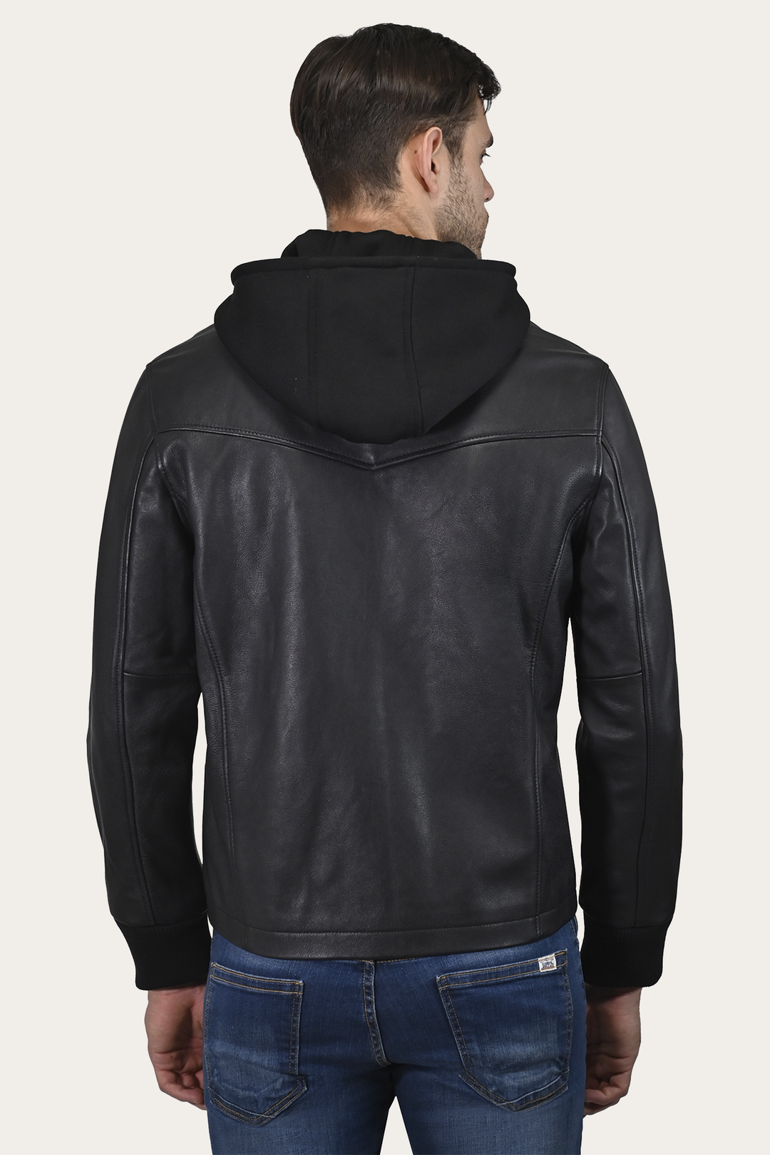 Frye Sale | Men’s Black Saddle Racer Leather Hooded Jacket