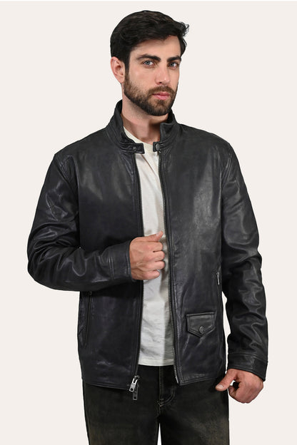 Frye Special Offer | Men’s Black Lawton Modern Nappa Biker Jacket