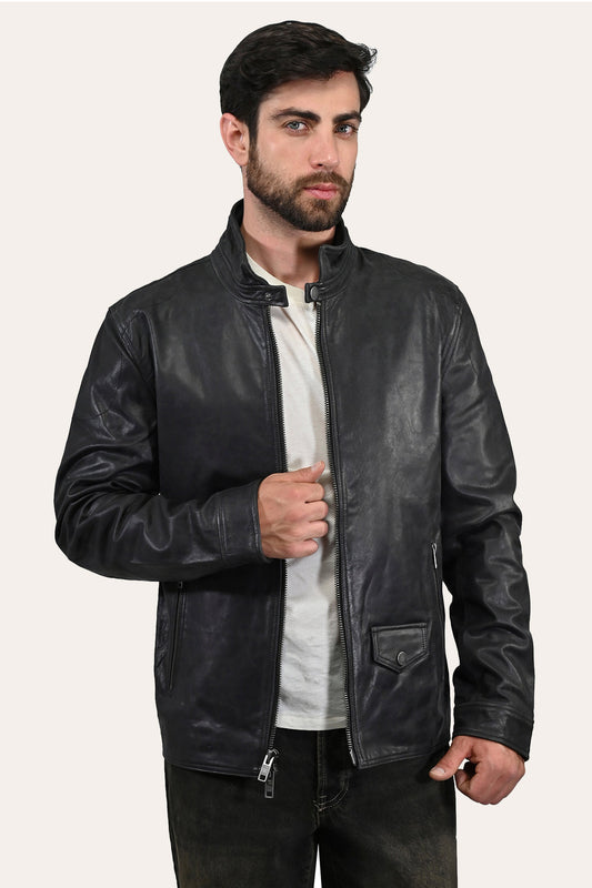 Frye Special Offer | Men’s Black Lawton Modern Nappa Biker Jacket