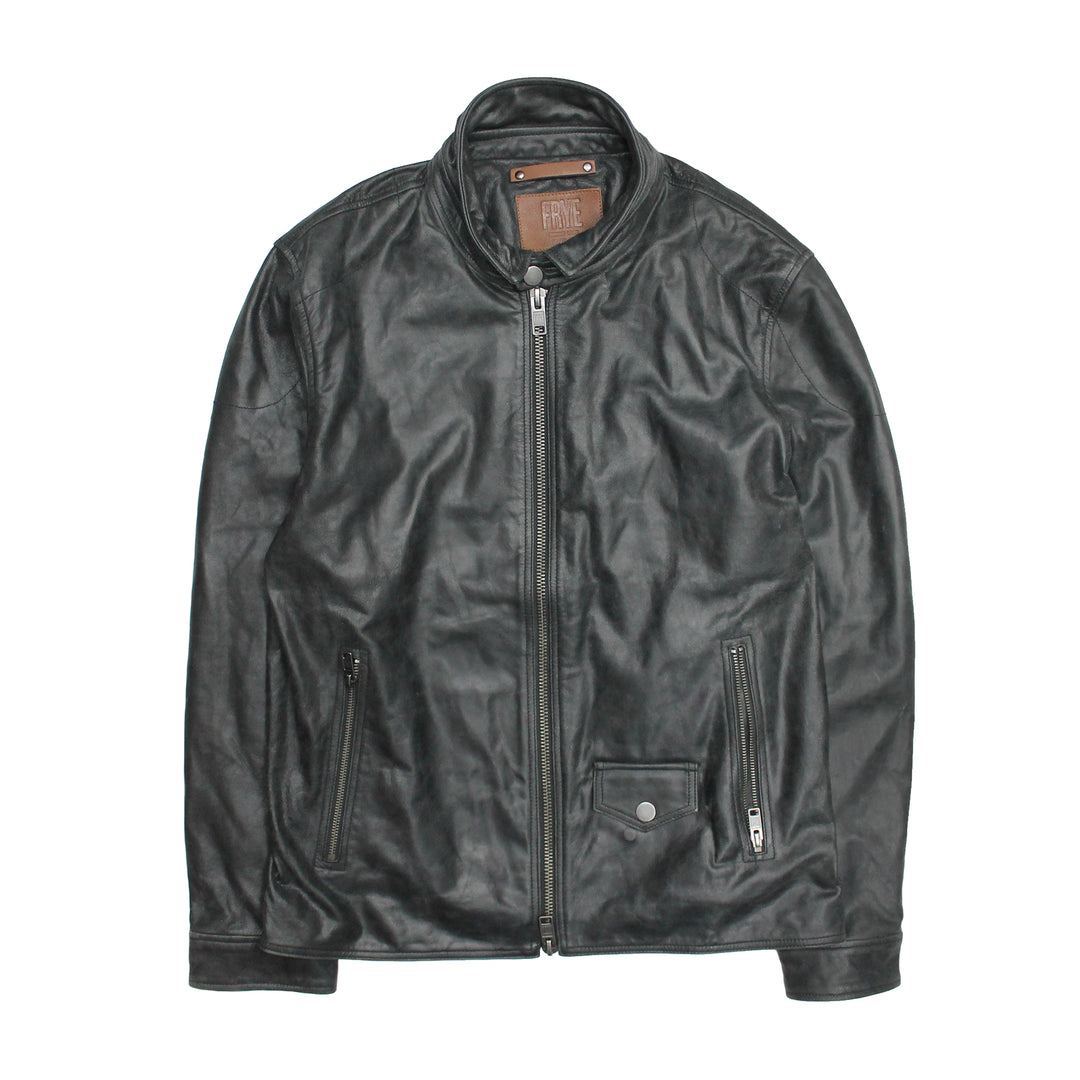 Frye Special Offer | Men’s Black Lawton Modern Nappa Biker Jacket
