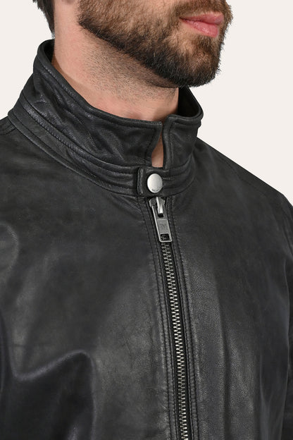 Frye Special Offer | Men’s Black Lawton Modern Nappa Biker Jacket