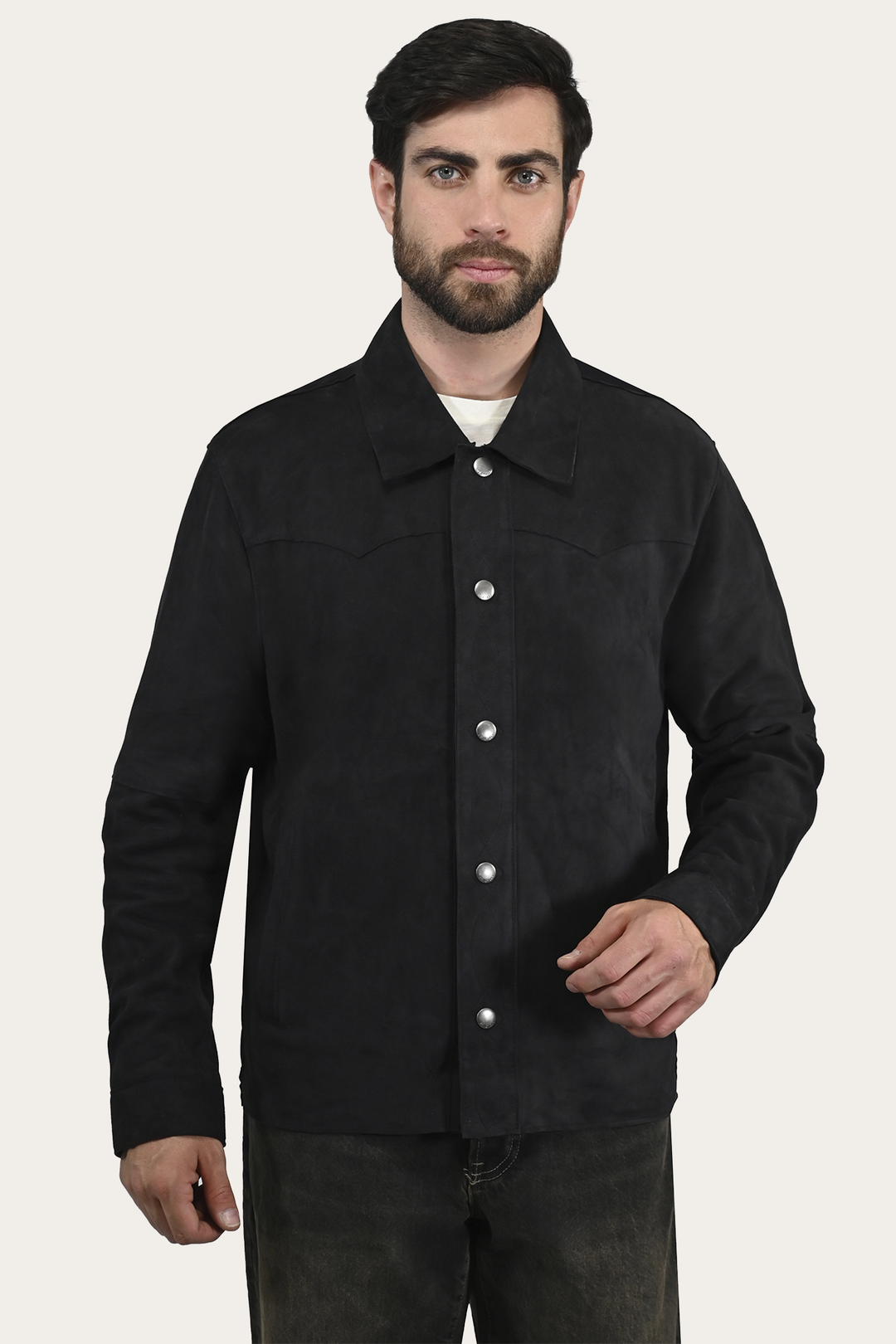 Frye Classic | Men’s Navy Blue Judd Minimalist Suede Shacket