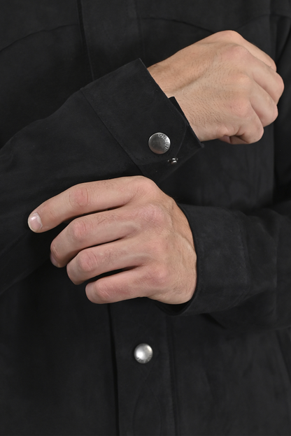 Frye Classic | Men’s Navy Blue Judd Minimalist Suede Shacket