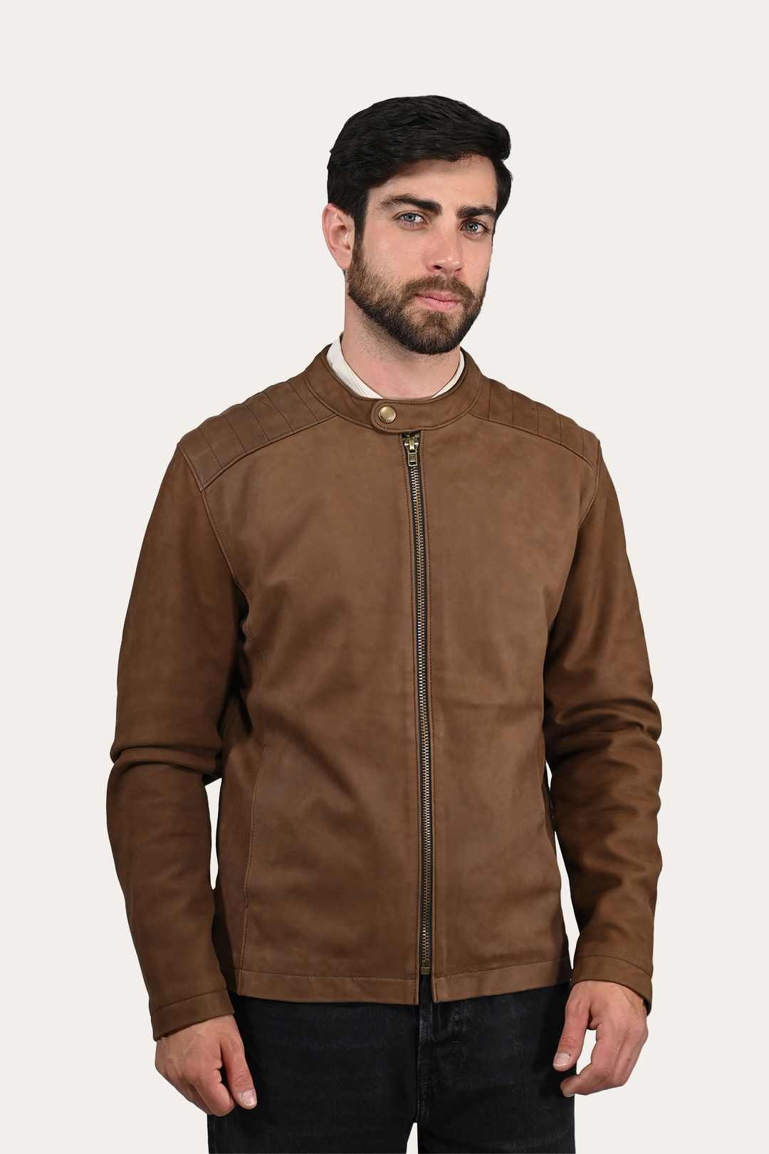 Frye Featured | Men’s Tobacco Desert Racer Leather Jacket