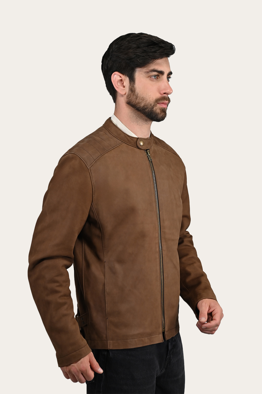 Frye Featured | Men’s Tobacco Desert Racer Leather Jacket
