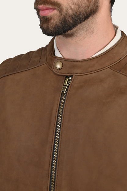 Frye Featured | Men’s Tobacco Desert Racer Leather Jacket