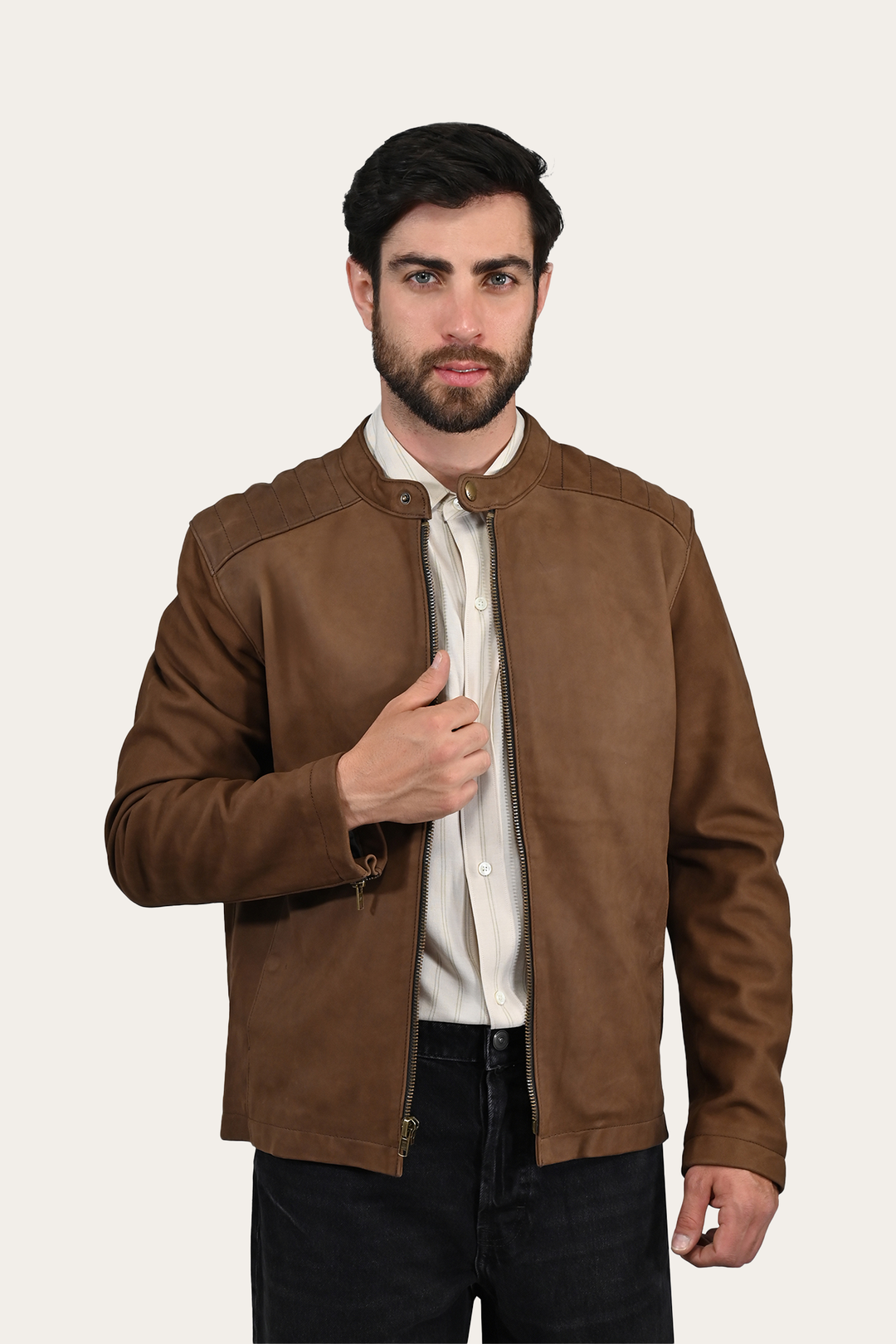Frye Featured | Men’s Tobacco Desert Racer Leather Jacket