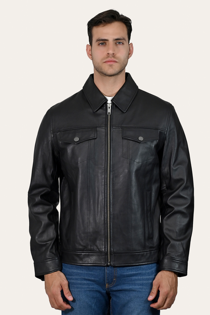 Frye Sale | Men’s Black Durango Trucker Leather Jacket