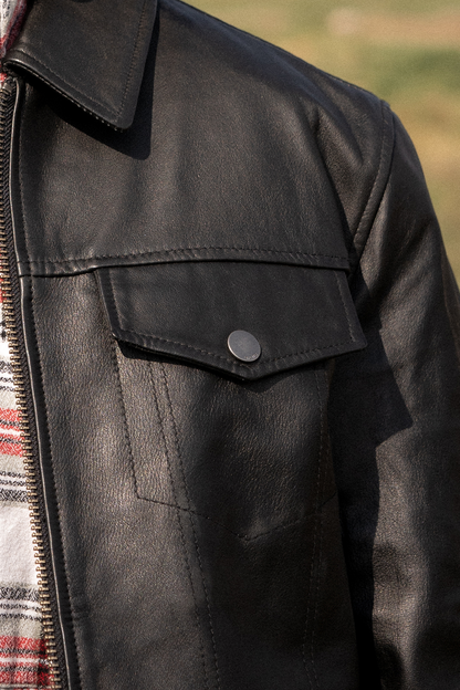 Frye Sale | Men’s Black Durango Trucker Leather Jacket
