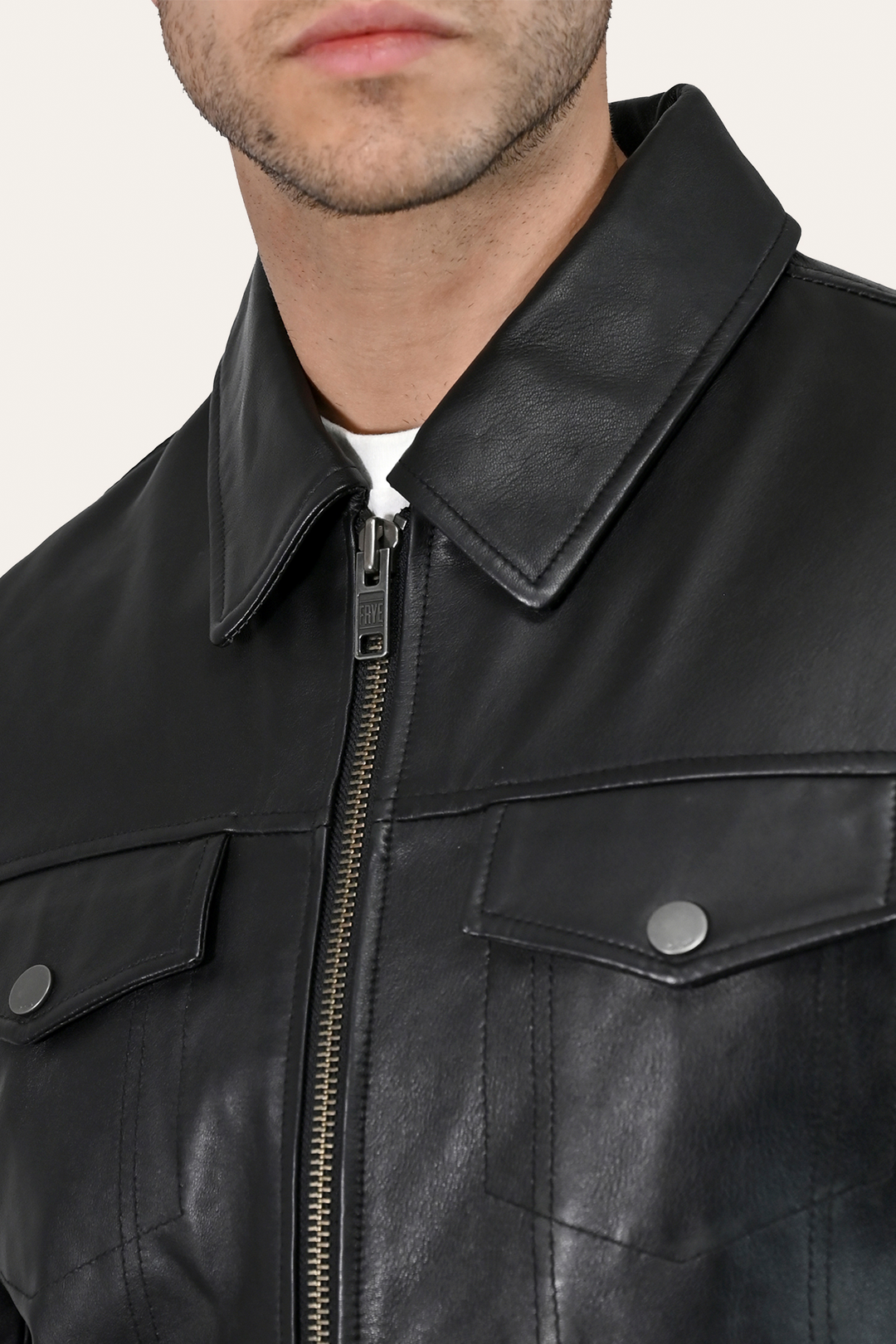Frye Sale | Men’s Black Durango Trucker Leather Jacket