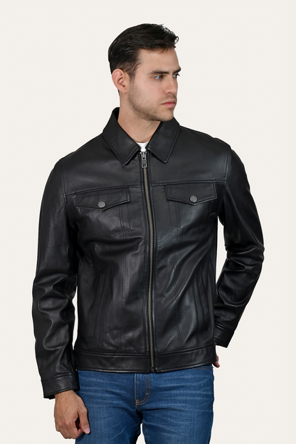 Frye Sale | Men’s Black Durango Trucker Leather Jacket