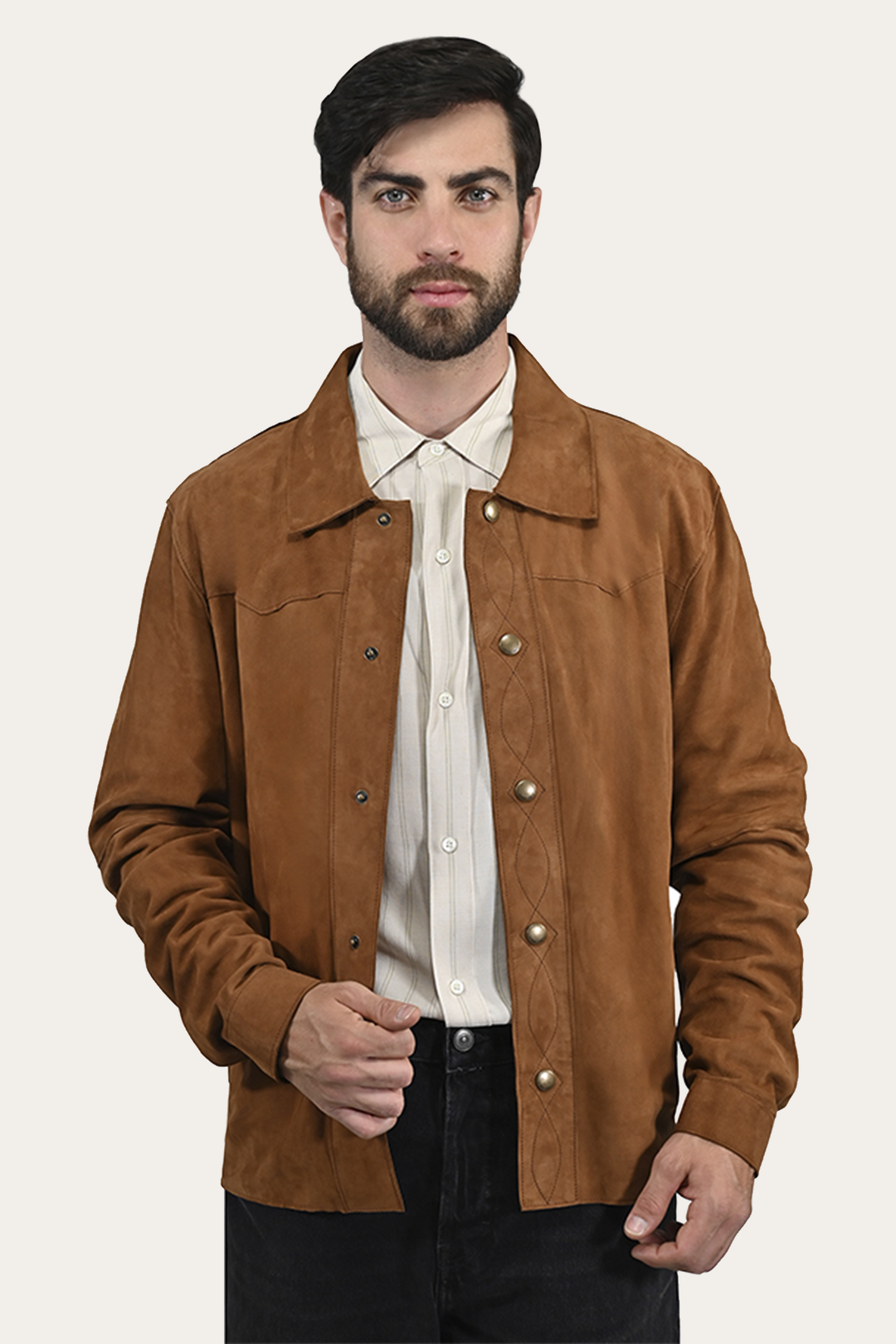Frye Latest | Men’s Middle Brown Judd Minimalist Suede Shacket