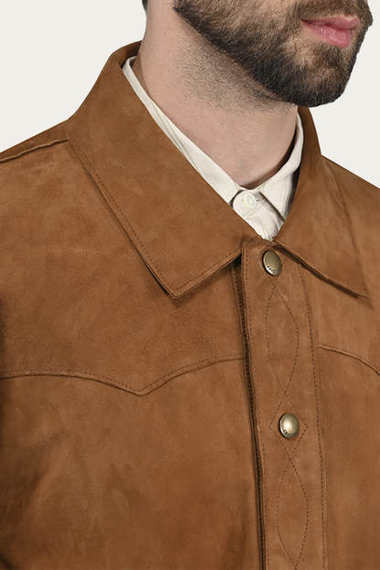Frye Latest | Men’s Middle Brown Judd Minimalist Suede Shacket
