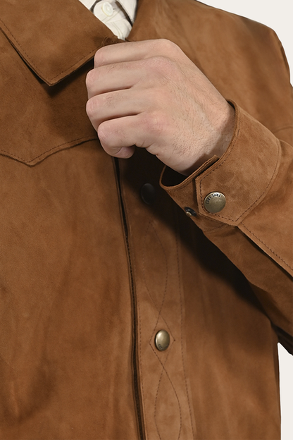 Frye Latest | Men’s Middle Brown Judd Minimalist Suede Shacket