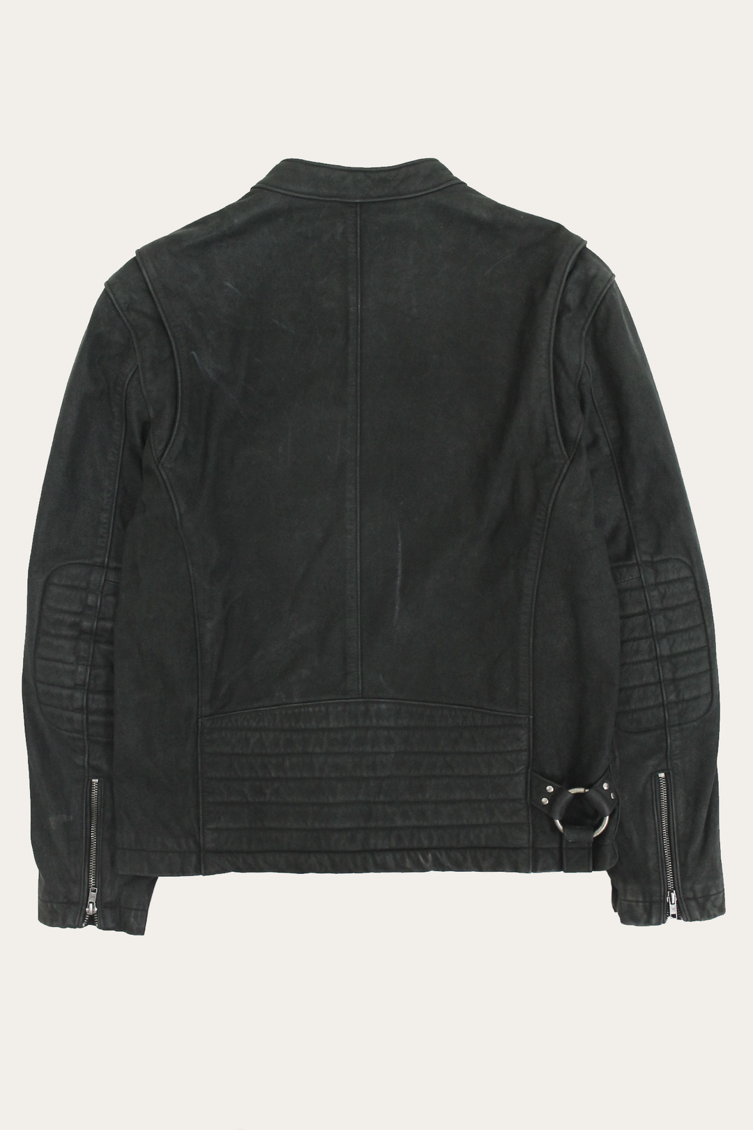 Frye Special Offer | Men’s Black Cattleman Vintage Cafe Racer Leather Jacket