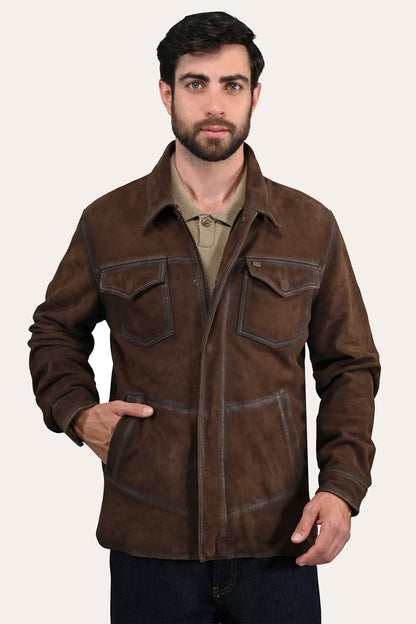 Frye Essential | Men’s Dark Brown Brody Suede Shacket