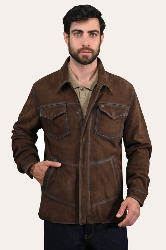Frye Essential | Men’s Dark Brown Brody Suede Shacket