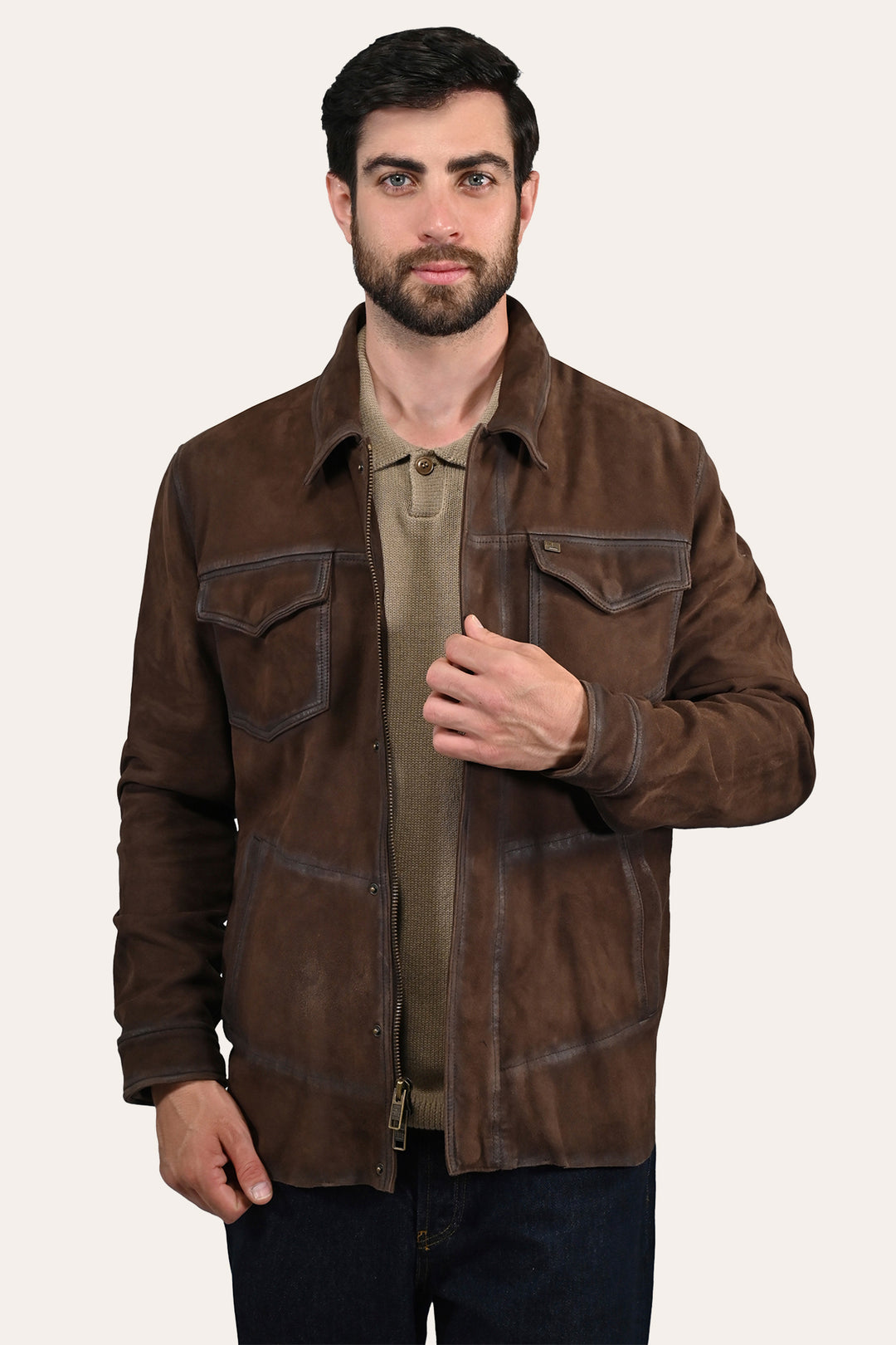 Frye Essential | Men’s Dark Brown Brody Suede Shacket