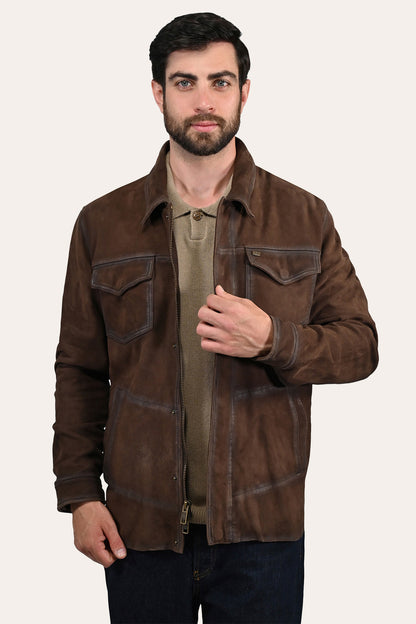 Frye Essential | Men’s Dark Brown Brody Suede Shacket