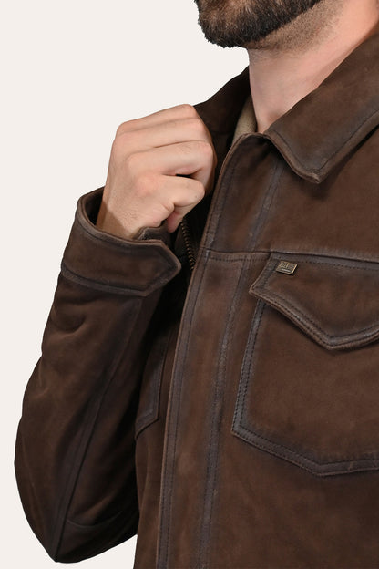 Frye Essential | Men’s Dark Brown Brody Suede Shacket